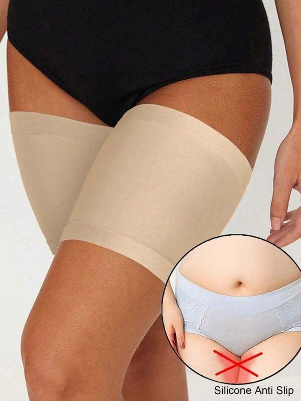 2 pièces Bandes anti-frottement pour les cuisses pour femmes, sets de bandes pour les jambes, haute élasticité, protection anti-friction avec gel de silice, réchauffe-jambes anti-crochets
