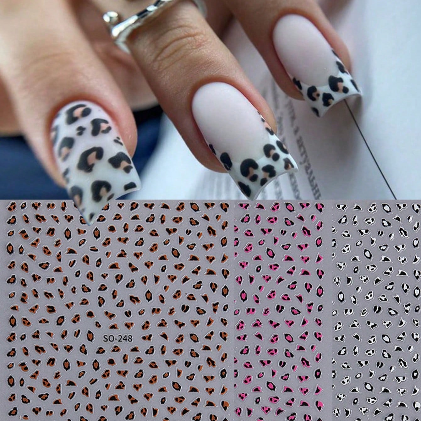3pcs Retro Fashionable Leopard Print 3D Nail Art Stickers, Available In Black, White, Pink & Brown, 3D Nail Decals For Winter, Nail Art Decorations Suitable For Women & Girls In Autumn/Winter. Apply On Nails, Then Coat With Clear Nail Polish Or Glossy Top Coat For A Longer-Lasting, More Beautiful Manicure.