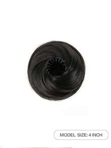 合成发髻 马尾辫 发髻 甜甜圈 接发 弹性松紧带 深棕色 女士