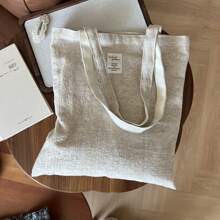 Women Shoulder Bags - 白底藏青繡花 - 查看 6