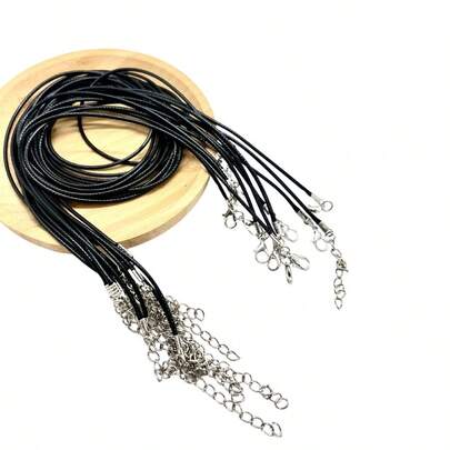 kit de Cordão Preto Fio Encerado Coreano Pronto colar Pulseira Artesanato