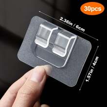 30 Stücke selbstklebende bohrerfreie Kabel-Haken, Kabelklemmen, Außenleuchten-Clips und Schreibtisch-Kabelhalter
