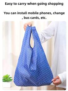 1pc Multifunctional Foldable Shopping Bag, 50*38cm, Reusable Portable Shopping Bag, 2025 Best Selling New Model, Supermarket Tote Bag, Wide Strap, Non-Chafing, Waterproof Handbag, Made Of Durable Polyester, Healthy & , Practical & Stylish