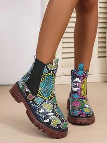 女士踝靴、平底踝靴、一脚蹬鞋、黑色鞋、冬靴、黑色靴子、女鞋、平底鞋、新款鞋、踝靴、女鞋、高跟鞋、女士靴子 - 彩色 - 查看 5