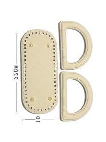 3pcs Handmade Bag Accessories Set, Matching D-Ring Handles, Woven Bag Bottom, DIY Bag Making Kit - Multicolor - View 9