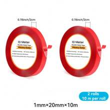 CILIA 1/2 Rolls 1*1000cm/2*1000cm High Viscosity Nano Double Sided Tape, With Strong Adhesive, More Solid Than Hooks, Washable Double Sided Tape,Reusable Waterproof Double Sided Tape For Multi-Scene Use,Paste Items Without Traces Without Damaging Walls