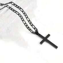 1 件不锈钢男士十字架项链，不锈钢银/金十字架吊坠项链，简约珠宝礼物 - 項鍊 - 查看 3