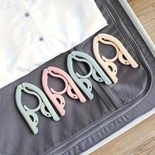 10 Pack Portable Folding Clothes Hangers With Non-Slip Grip - Durable Plastic For Travel And Home Use