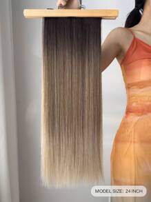 Clip In Haarverlängerungen 7-teiliges Set Farbverlauf 22 Zoll lang, gerades synthetisches Haar Verlängerungen Haarteile für Frauen