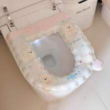 1pc Cartoon Printed EVA Toilet Seat Cushion, All-Season Waterproof Leave-In Toilet Seat Cushion, Household Paste Toilet Seat Cushion
