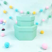 2pcs Hexagon Gift Boxes, Solid Color Stationery Desk Storage Boxes, Suitable For Birthday, Wedding, Graduation Gift Packaging School Supplies, Back To School
