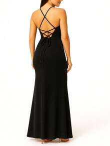 Women Maxi Dresses - Black - View 2