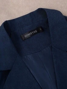 HOMEYEE 西装领长袖休闲、商务、职业装夹克，适合春、夏、秋、冬 - 藏蓝色 - 查看 4