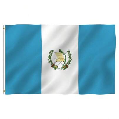1pc 3x5 Ft Guatemala National Flag, Double-Sided Printing, Metal Grommet, Polyester Material, Vibrant Colors, UV-Resistant, Guatemala Flag Banner Decor For Home And Outdoor Holidays