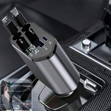 Fast Car Charger With 4-In-1 Retractable Cable, USB Car Charger Compatible With IPhone 11/12/13/14/15/Pro Max, Galaxy S23/22, Pixel And IPad Pro Car Accessories
