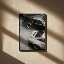 1pc, Vintage Luxury Car Style Car Posters And Prints, Old German Sport Car Rear View, Black And White Iconic Car Wall Art, Classic Car Art, Retro Car, Living Room, Home Decor, No Frame - Black - View 3