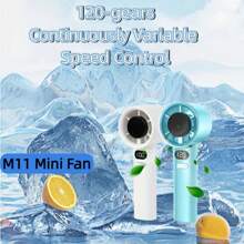 120-Speed Ice Cooling Handheld Fan With Digital Display - Portable Mini Personal Fan For Women, Semiconductor Cooling Tech, Ultra-Quiet & Rechargeable, Stylish Travel/Office Fan (Multiple Colors)