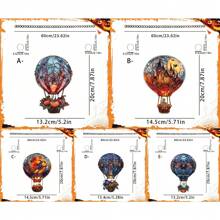 1pc Red Light Burst Hot Air Balloon Sun Catcher, Disc Pendant Ornament Wall Decoration Pendant Ornament