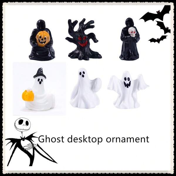 1 pieza Accesorios de fantasma ingenioso Exhibición de escritorio mini Accesorios versátiles colgantes Esencial para la decoración del ambiente de Halloween