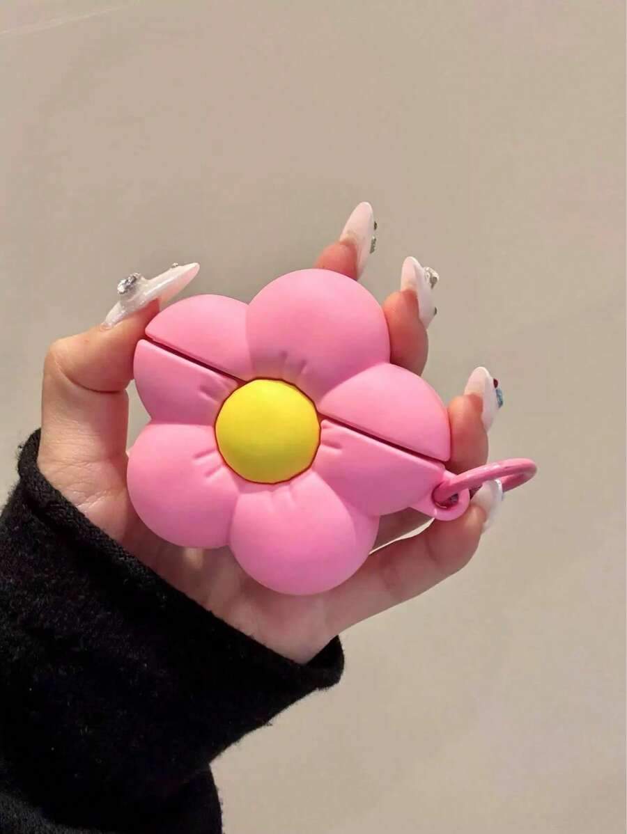 可爱粉色花朵 保护壳，柔软硅胶保护套，适用于 3/ Pro 2，防震时尚设计