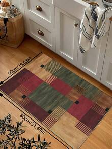 1PC Of Patchwork Living Room Area Rug Comfortable And Soft Surface 100% Polyester Waterproof And Stain-Resistant Silicone On The Back For Non-Slip And Non-Shifting Suitable For Living Room Large Size Bedroom Home Decoration Household Items Door Outdoor Rug Mat Multiple Sizes To Choose From Machine Washable And Easy To Care For Pet-Friendly And Child-Friendly Kitchen Rug
