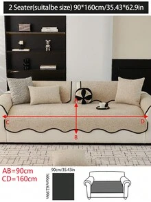 1pc Versatile Chenille Sofa Cushion Cover, Modern Simple Anti-Slip Sofa Seat Protector, Dust-Proof And Washable Sofa Slipcover, Beige Fashionable Soft Non-Fading Non-Shedding Bedroom Decor Pet-Friendly Cover, Adjustable For Corner Sofa, Bedroom, Office, Living Room Combination Furniture, L-Shaped Sofa And 1/2/3/4 Seat Sofa - Beige - View 15