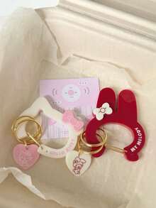 Sanrio 1个Hello Kitty My Melody钥匙扣 动漫可爱时尚背包挂件 情侣节日礼物 装饰扣（部分配件随机发货）