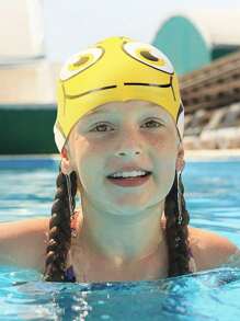 1pc Girls And Boys Fish Swim Caps, Swimming Hat, Unisex Child's Bathing Cap, Fabric Swimming Caps, Pool Cap For Boys Girls Long Short Hair, One Size