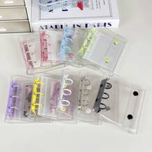 迷你三环马卡龙活页夹封面、双扣DIY收藏书、御宅族活动、透明贴纸书活页夹、贴纸笔记本、粘合剂补充装 - 彩色 - 查看 8