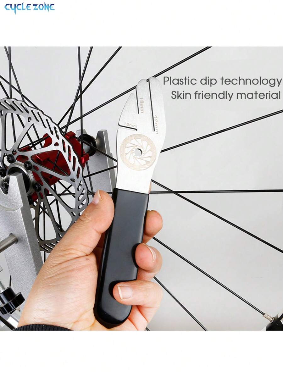 Stainless Steel Bicycle Disc Brake Pad Repair Tool, Brake Disc Adjustment Wrench For Brake Pad Correction And Adjustment - Multicolor - View 1
