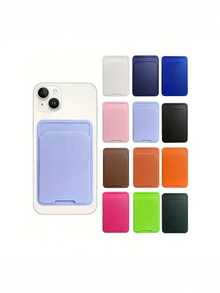 1pc Cell Phone Back Sticker Card Case Sticker Type Machine Card One Convenient Travel With Cover Anti Fall Off Back To School To Start School Convenient Compact Business Travel For Women Wallet Mini Wallet Purse Wallet Magsafe Wallet Card Wallet - Multicolor - View 2