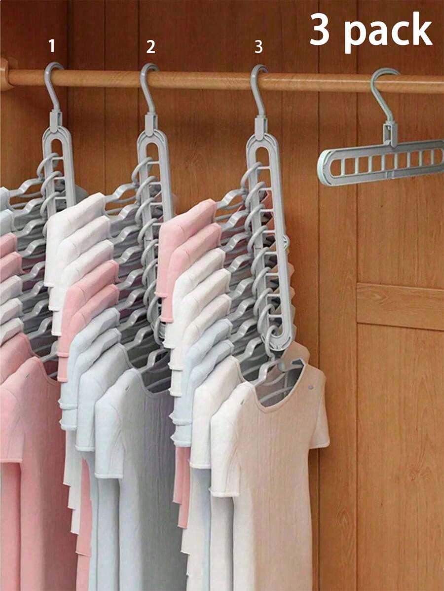 3 Packs 9 Hole Hangers Rotatable Wardrobe Clothes Stacking Hangers Wardrobe Storage Hangers Folding Hangers Wardrobe Hanger Storage Rack Multifunctional Wardrobe Storage Rack Suitable For Home Dormitory Decorations Holiday Decorations Room Decorations Home Decorations Bedroom Decorations Dresses Pants Shoes Jeans Boots Skirts Spring Simple Summer Tops