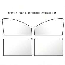 Easypie Selection 2/4 件汽车窗帘，磁性遮阳帘 - 银色反光紫外线保护，易于安装的隔热帘，适用于大多数汽车，防眩光和隐私保护 - 銀色 - 查看 3