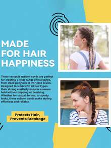 500/1500/3000pcs Black Disposable Small Hair Ties, Suitable For Little Girls, Elastic And Durable. Hair Ties With Rubber Rings, Designed For Girls - Black - View 4