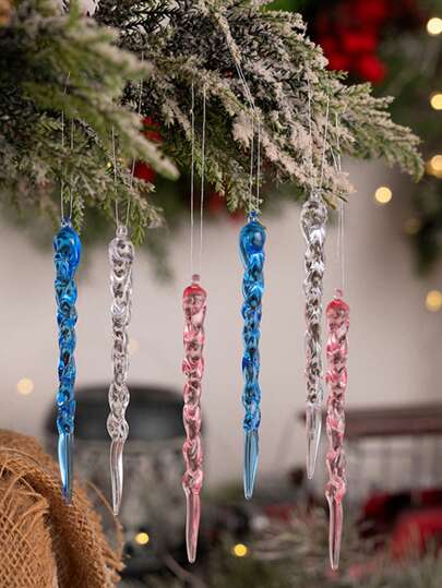 12 Stück/24 Stück/120 Stück Set Weihnachts-Acryl-Eiszapfen-Ornamente, Kristall-Dekorationen für Weihnachtsbaum, hängende Schneeflocken-Acryl-Ornamente, neue Weihnachtsbaum-Dekorationen, geeignet für Baum, Winter, Neujahrsparty, Heimdekoration, Raumdekoration, Wanddekoration Weihnachtsdekorationen