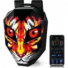 Gelrova LED Backpack With Light Up Moving Eyes,Cool Motorcycle Backpack Hard Shell Laptop Backpack, Knight Serise 19in (Large) - Multicolor - View 13