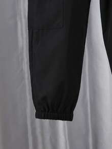3pcs Boys Autumn Outfit Set: Vest, Sweatshirt, And Cargo Pants - Black - View 8
