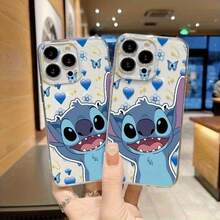 A Stylish Phone Case Featuring Adorable Stitch Designs From The Cartoon Series, Compatible With Iphone 16 Pro Max, 15 Pro, 14 Pro, 13 Pro, 12 Pro, 12, 11, 11 Pro Max, 7, 8, Mini 12, Mini 13, And 16E. It'S A Perfect Gift For Holidays And Birthdays For Both - Mixed Color 1 - 查看 4