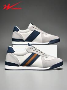 STARNOVO 男士运动鞋，男士系带 T 头休闲运动鞋，透气休闲运动鞋，简约时尚运动鞋，纯色低帮橡胶鞋情人节创意