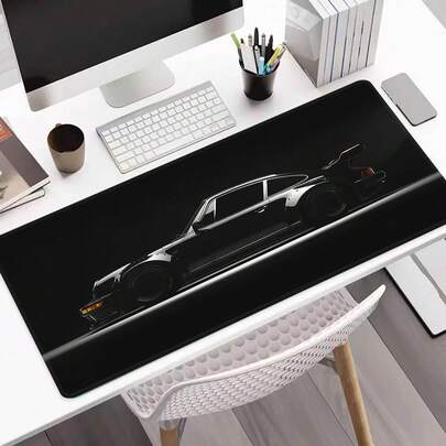 Large Black Racing Car Design Mouse Pad, Gaming Desk Mat, Oversized Keyboard Pad, Washable, Rubber Non-Slip Bottom, Stitched Edges, Gift Mouse Pad, Desk Protector, Study Pad, Multiple Sizes Available, Computer Keyboard Mat, Laptop Pad,For School Supplies,Back To School Gaming Mouse Pad Desk Accessories Office Supplies Office Office Desk Accessories Mousepad Mouse Pad For Desk