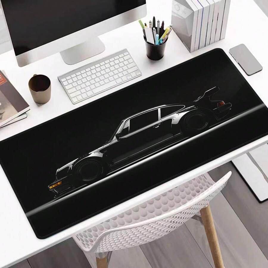 黑色赛车图案大号鼠标垫，游戏桌垫，超大键盘垫，可水洗，橡胶防滑底，缝边，礼品鼠标垫，桌面保护垫，学习垫，多种尺寸可选，电脑键盘垫，笔记本电脑垫，学习用品，返校季游戏鼠标垫，桌面配件，办公用品，办公桌配件，鼠标垫，桌面鼠标垫
