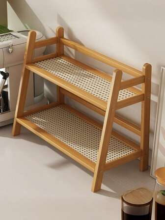 1个桌面厨房收纳架，调料架，双层桌面收纳架，适用于办公室、厨房、杯架、圣诞节、冬季、厨房