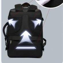 Korean Version Waterproof Men's Backpack High School Students Large Capacity Travel Leisure Business Computer Bag With Password Lock - Hitam - View 7