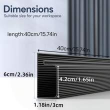 1 pieza Canaleta de gestión de cables de 40 cm/15.74 in debajo del escritorio, sin necesidad de perforación, adecuada para la organización de cables en la oficina en el hogar - Multicolor - Ver 4