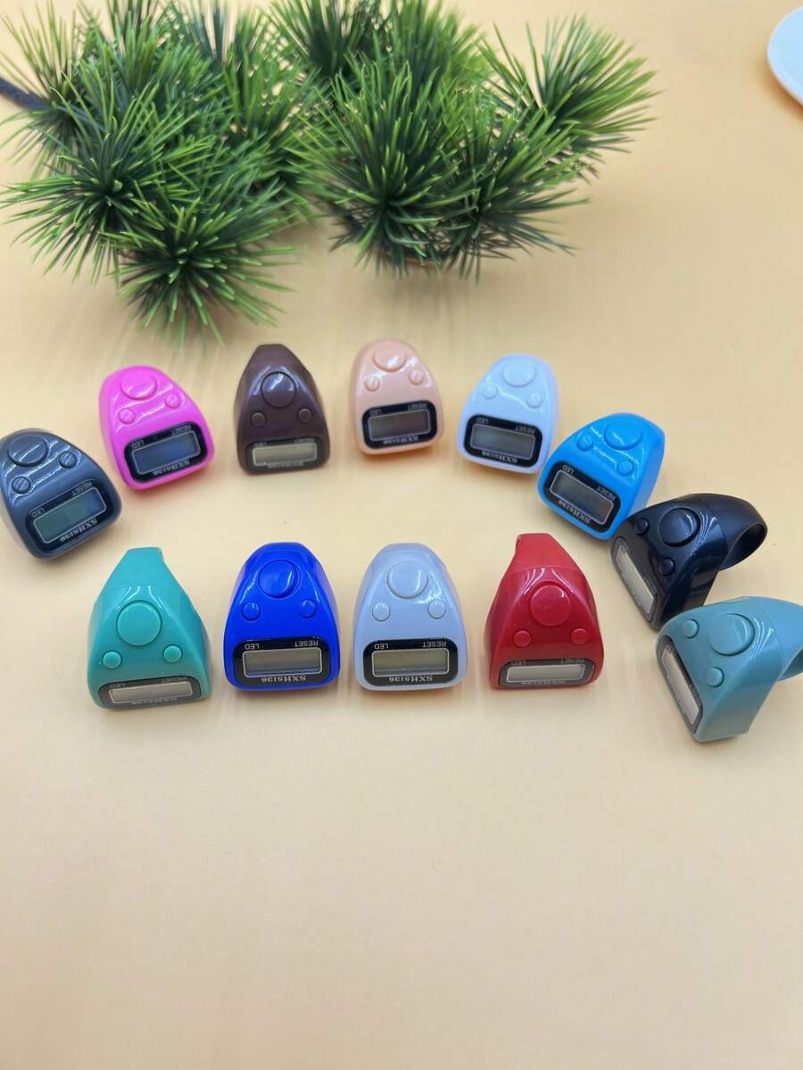 1 pieza Contador de anillo multifunción, Contador LED, Contador de dedos mini colorido, Contador electrónico preciso, Adecuado para recitación de festivales, Conteo de oraciones diarias de festivales, Aplicable para creyentes islámicos y practicantes religiosos de todas las edades - Multicolor - Ver 1