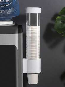 1个一次性纸杯托，无需钻孔，可放置杯子/玻璃杯，设计 - 短款透明白 - 查看 4