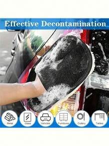 2pcs Soft Car Cleaning Gloves - Portable Durable Microfiber Detail Brush, Suitable For Interior And Exterior Car Washing, Multi-Functional Dusting And Cleaning Tool