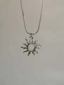 Y2K 螺旋涡旋不锈钢吊坠项链 男女款 复古手工编织皮绳链项链 垃圾摇滚风格珠宝配饰 - 彩色 - 查看 2