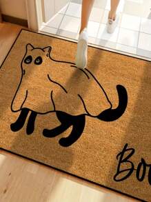 1 Stück neuer süßer Katzen-Muster Kleine Teppich - 100% Polyester, Maschinenwäsche, strapazierfähig, fleckabweisend, schnelltrocknend, geeignet für Innen-/Außenbereich Fußmatte, Heimdekoration, Schlafzimmer, Küche, Fotografie, Requisiten, Außendekoration, Urlaubsgeschenke, Teppich