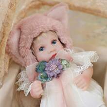 Cloveray Reborn Baby Doll Lulu,Blonde-Haired Baby Doll With Fox Hat & Petal Dress | 5-Joint Movable & Washable Vinyl Body | Role-Play Dress-Up Toy | Birthday,Holidays Gift - White - View 1